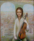 A girl with a viola.