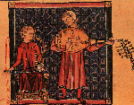 Minstrels with a Rebec and a Lute, from the "Cantigas de Santa Maria",  XIII c.